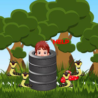Free online flash games - Boy Escape From Snake